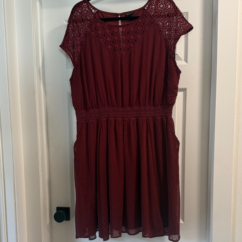 Torrid Burgundy Lace Mini Dress